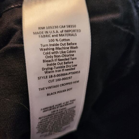 Current/Elliott The Vintage Cropped Slim Black Polka Dot Jeans Size 31 - Picture 13 of 13